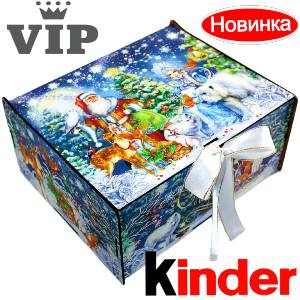 Сладкий подарок на Новый Год в картонной упаковке весом 1200 грамм по цене 2223 руб в Караганде