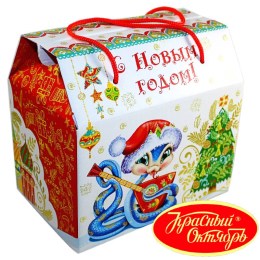 Детский новогодний подарок в картонной упаковке весом 950 грамм по цене 1108 руб в Караганде